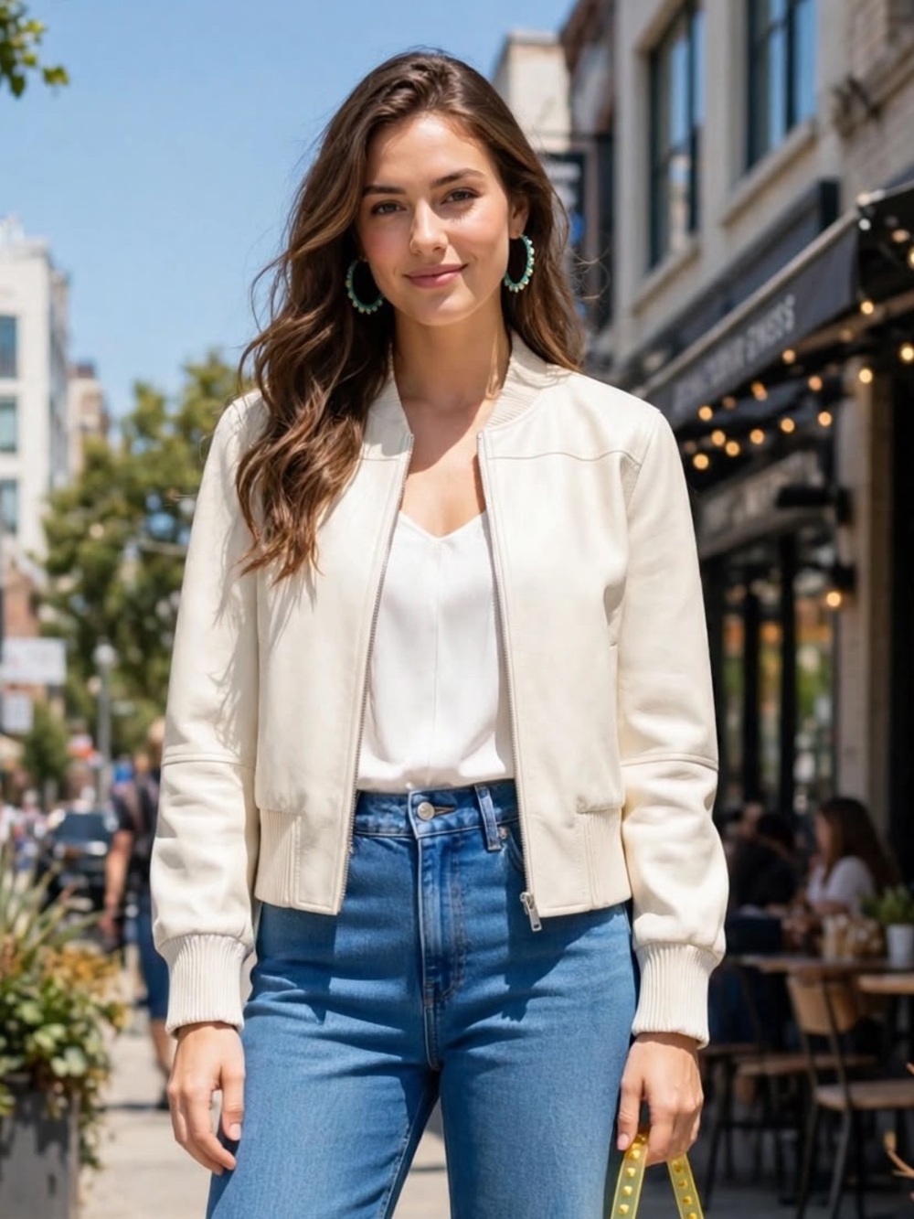 New with tag T Tahari
Faux Leather Bomber Jacket